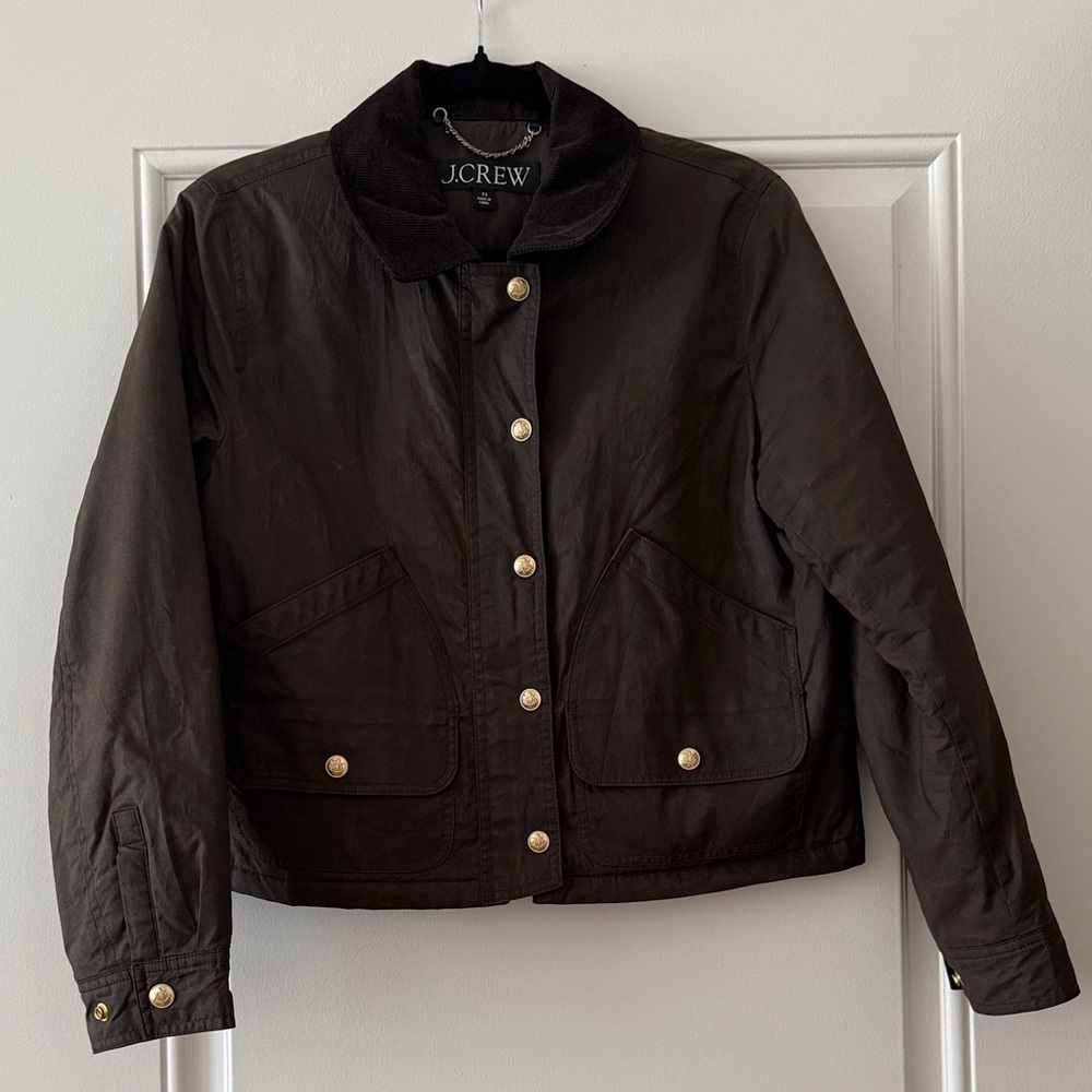 J. Crew Women's Dark Olive Cropped Utility Jacket